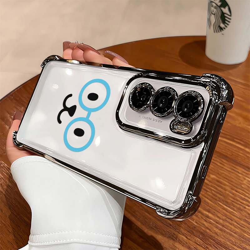 Oppo A78 - Graffiti Niedliche Blaue Brillen-Handyhülle für OPPO